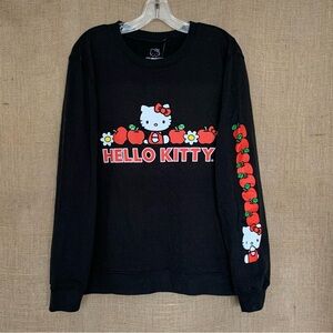 SANRIO Hello Kitty Sweatshirt Black Graphic Top Womens Medium NWT